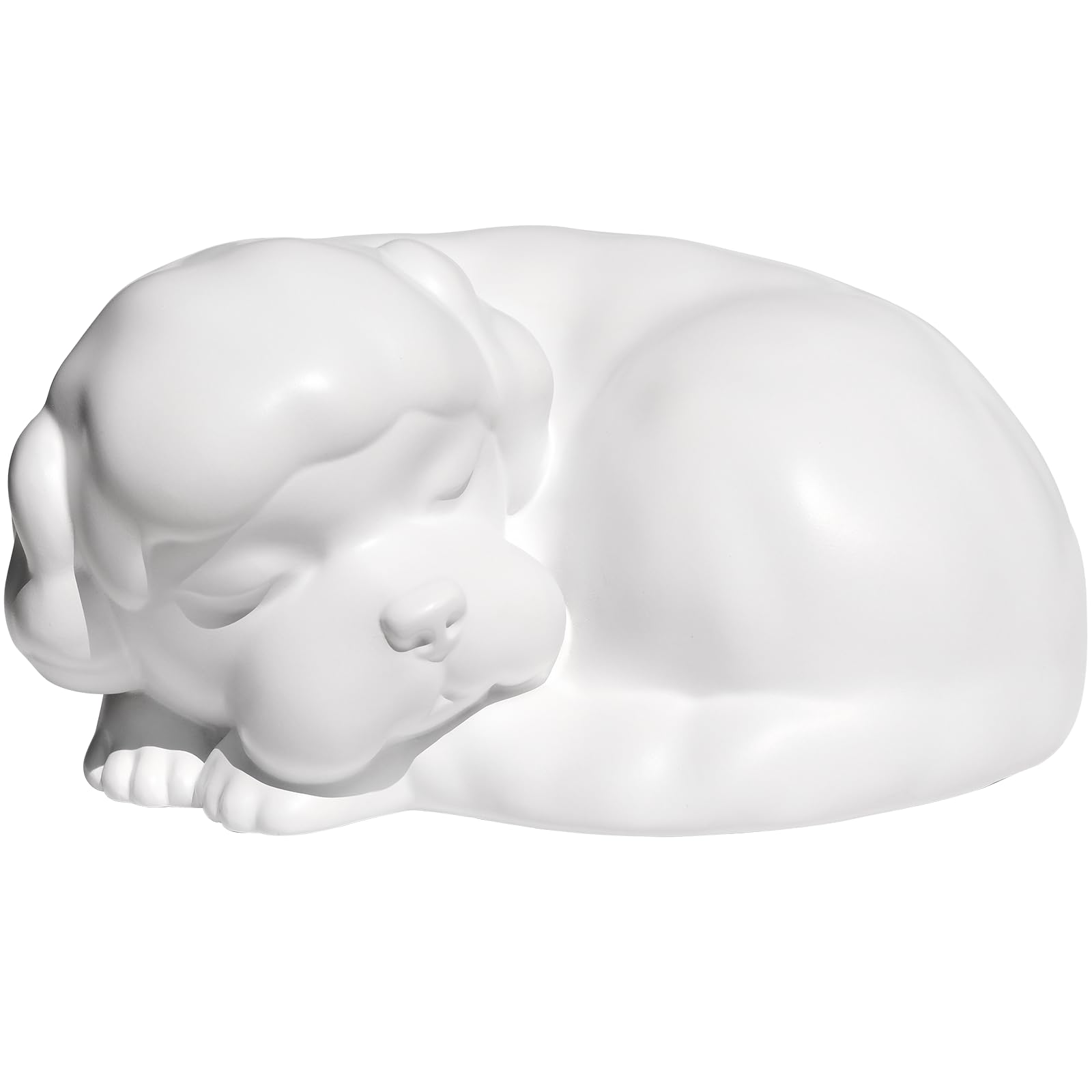 FUFYUKEY Dog Urn, Dog Urns for Ashes, Sleeping Doggie Pet Memorial Keepsake Funeral Urn for Poodle Dogs Ashes, White Resin Cremation Bichon Frise Urns