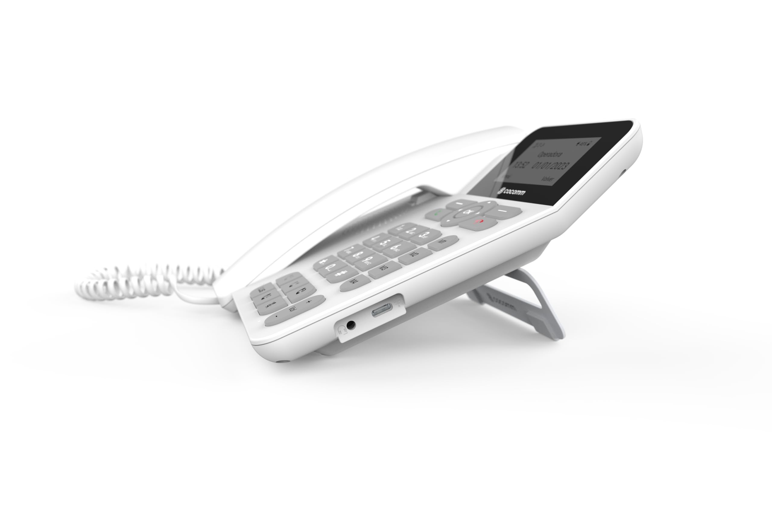 F360 Teléfono Fijo con SIM, 4G, Bluetooth5, Volte, Botón SOS, Uso residencial, Uso Profesional, móvil de fácil Funcionamiento, Color Blanco
