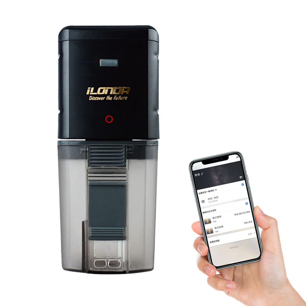 Alimentatore USB WiFi Intelligente Automatico Acquario Ciotola per Alimenti Alimentatore Domestico Acquario per Uso Domestico Intelligente Timing Mangiatoia per Pesci APP Telecomando 24 Lingue
