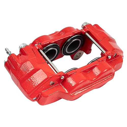 Image of TRQ Front Left Right Brake Caliper Performance Red Driver Passenger Side | For 2003-2005 Toyota 4Runner 2007-2014 FJ Cruiser 2003-2007 Sequoia 2000-2006 Tundra