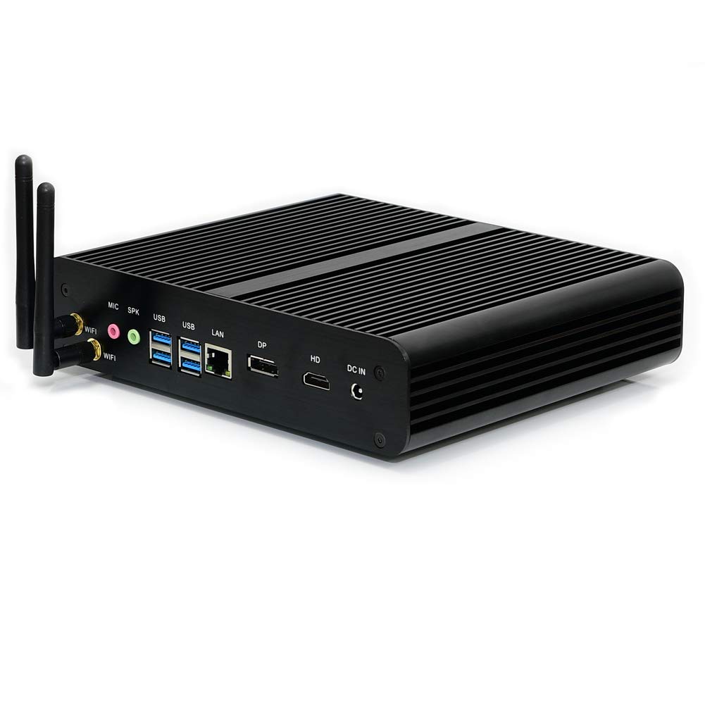 KINGDEL NC860 Mini Desktop Computer, Fanless Mini PC with i7 10th Gen. CPU, 32GB DDR4 RAM, 1TB NVMe SSD, 4K 4096x2304, HD Port, DP, Full Metal Case