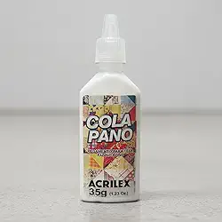 Cola Pano 35g com Bico Aplicador – Fixação Forte em Tecidos | Ideal para Patchwork, Apliques, Roupas e Artesanato