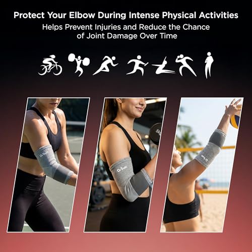 Image of Dr Trust USA 4606 Orthopedic Knitted Elbow Support Sleeve for Men & Women, Compression Elbow Brace for Pain & Stiffness Relief, Injury Prevention, Training, Fitness, Gym, & Weightlifting - X Large (Pack of 1)