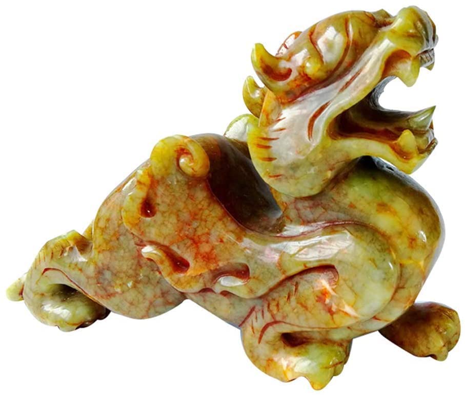 Amazon.co.jp: 中国の貔貅/ピヤオの守護者の翡翠の像、家庭やオフィス