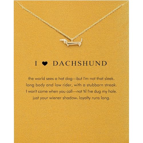 OBSUN Dachshund Gifts for Women Weiner Dog Pendant Jewelry Cute Dachshund Necklace for Dog Lover
