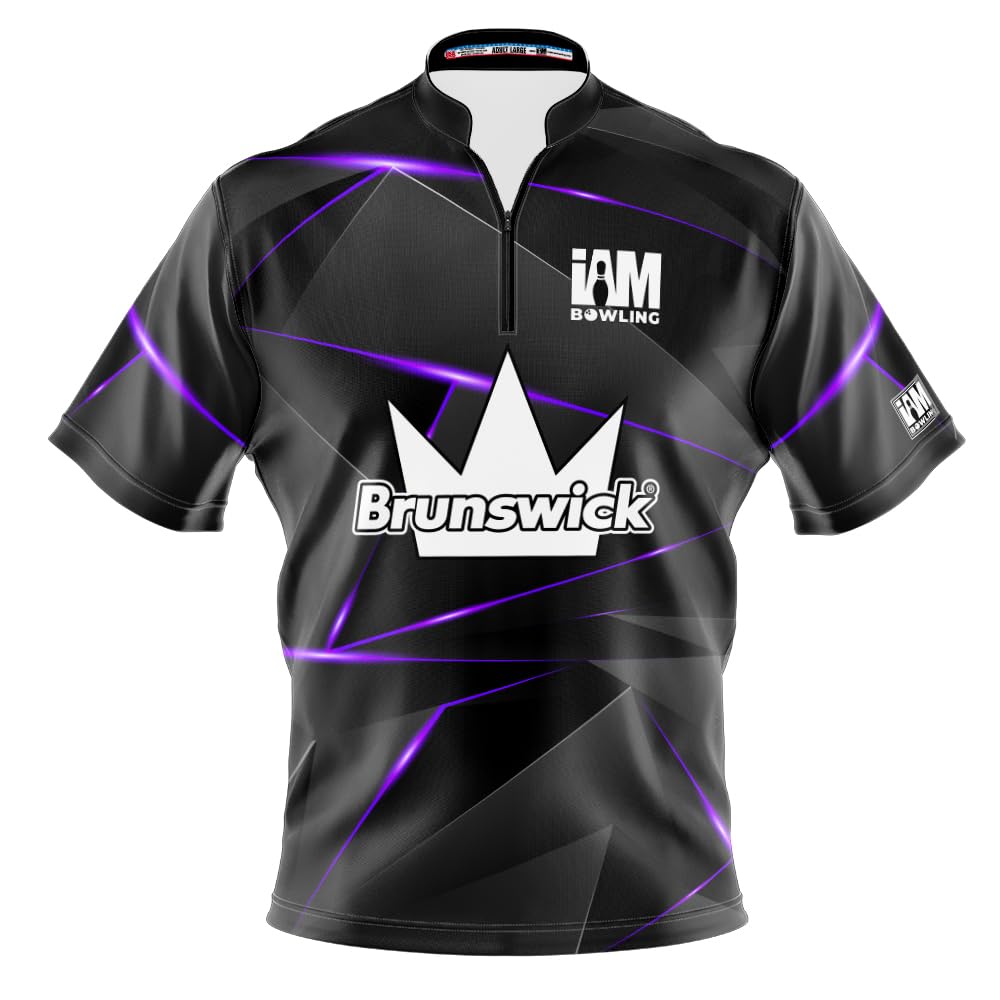 Logo Infusion I AM Bowling Jersey Short Sleeve Sash Collar 2334 BR2 Made in USA BRUNSWICK2 (US, Alpha, XX-Large, Regular, Regular, Multi)