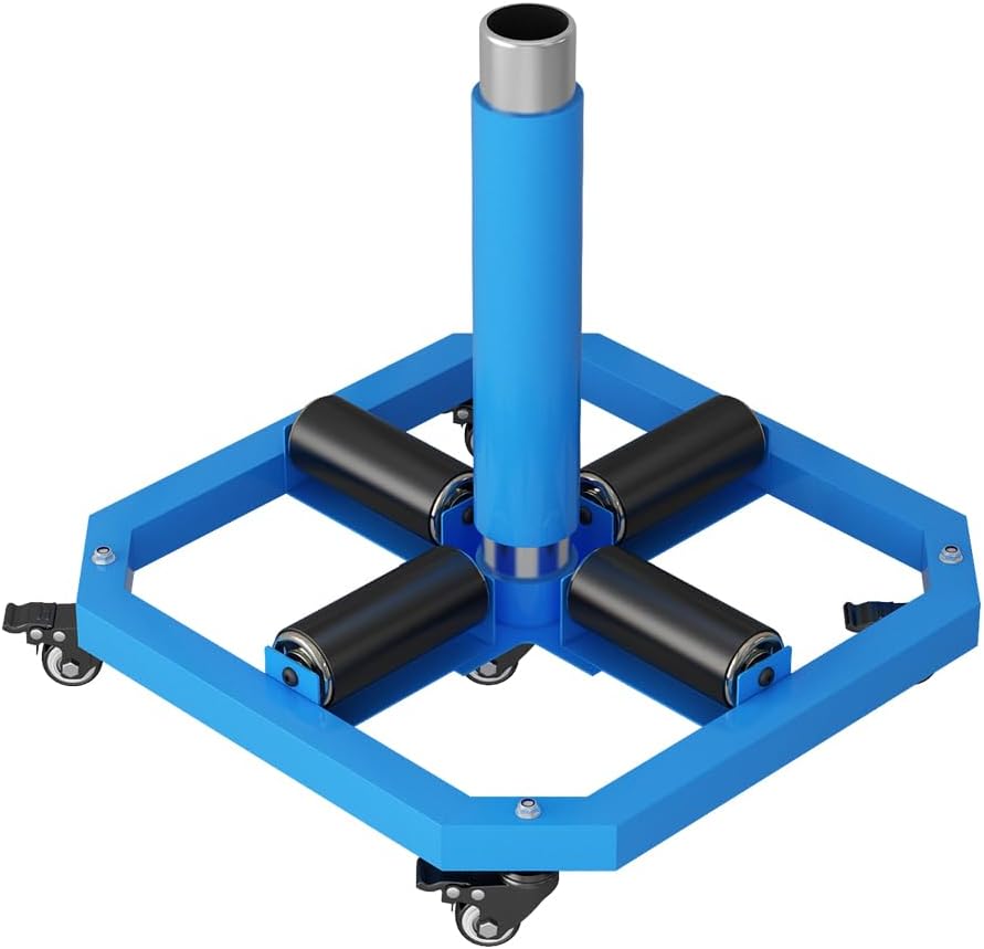 Yeeoy Cable Reel Turntable, 1000 lbs Load Capacity, Blue, Wire Spool Rack with Lockable Wheels, Portable Cable Caddy, Holds Cable Reels Up to 36" Diameter