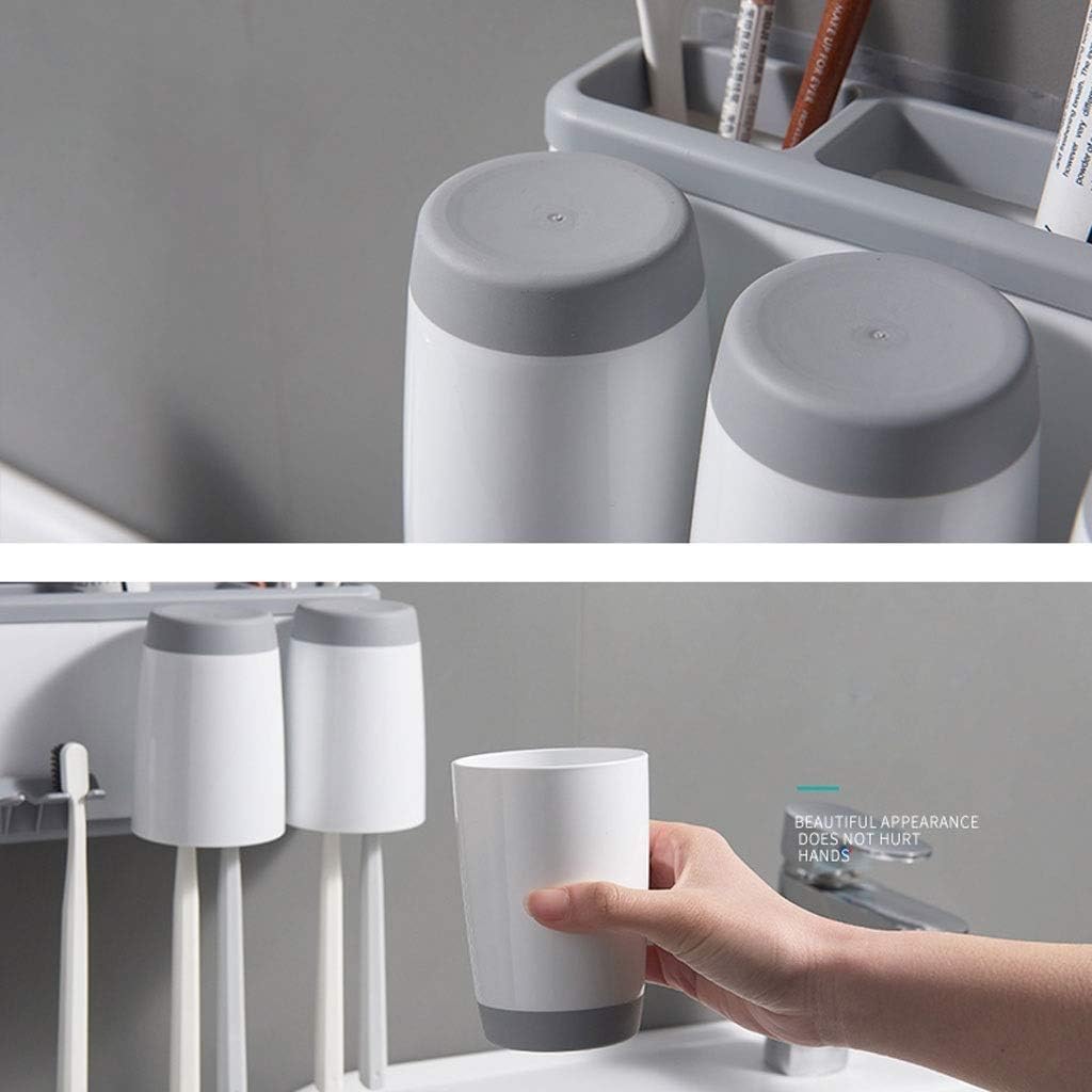 Toothbrush Cup Holder, Toothpaste Stand for Bathroom Storage Organizer(E)