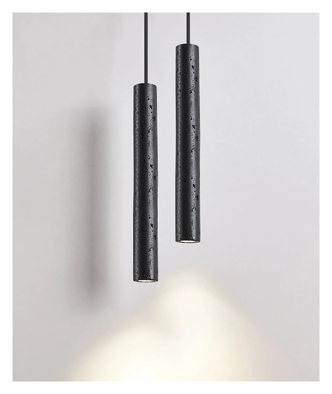 Lustre salon moderne suspendu au-dessus du chevet avec tube LED 40cm et pierre