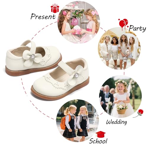 Image of PHIRAMIN Toddler Girl Mary Jane Student Oxford Shoes-Little Girl School Uniform Shoes for Wedding Party