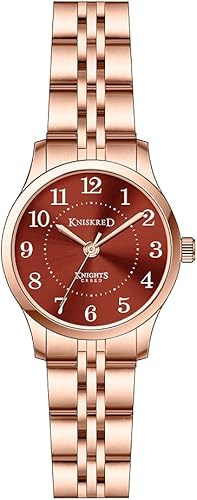 Miniatura 12 de Easy Reader Watch for Women with Solid Stainless Steel Band Ladies Dress Watch Water Resistant Gold White,Silver Blue,Silver Gold,Silver