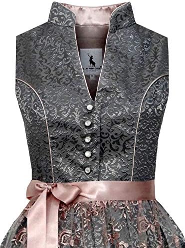 Alpenmärchen ALM650 Midi Dirndl Exklusiv Kollektion Spitzenschürze Gr. 32-54