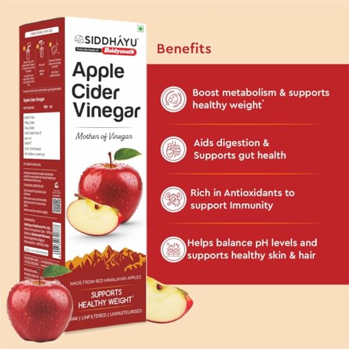Image of Baidyanath Asli Ayurved Apple Cider Vinegar (Pack of 2, 500ml Each) | Mother of Vinegar | Red Himalayan Apples | Supports Digestion, Skin & Hair Wellness