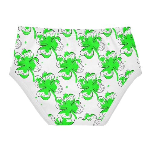 Joisal Green Leaf Clovers White Cute Panties Girl Girls Underwear Toddler Cotton Funny Briefs Undies Kids 2t2