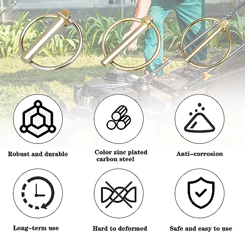 DesertBoy 15 Stück Klappsplinte Lynch Pin mit Ring M4.5 | M6 | M8 Stahl Verzinkt Klappsplint Standard für Boot, Fahrrad, Anhänger, Traktor