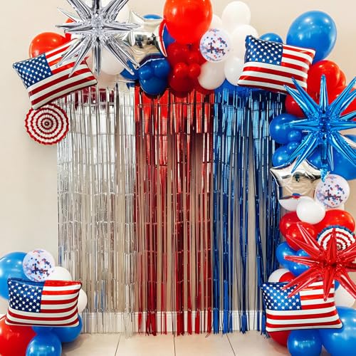 RUBFAC Red White and Blue Balloon Arch Kit, 4th of July Balloons Patriotic Decorations, Graduation Decorations Party Star Balloons for Soccer Nautical Baseball Theme Birthday Party, 140pcs by rubfac - Used condition - Image 7
