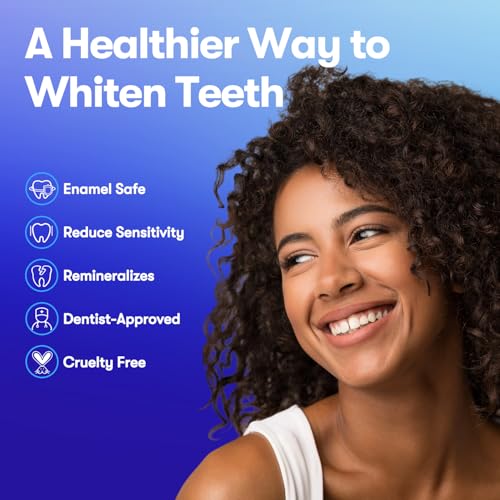 Image of MySmile Teeth Whitening Strips, Hydroxyapatite-Infuse White Strips, Non-Sensitive Tooth Whitener with Soothing Natural Ingredients, Enamel-Safe, Residue-Free, Non-Slip (28 Count)