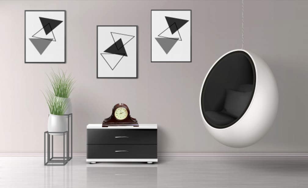 Mantel Clocks, Battery Operated, Silent Wood Table Clock with Westminster Chimes On The Hour, Solid Wooden Shelf Chiming Mantle Clock, 9" x 16" x 3" (Walnut - Arabic Numerals)