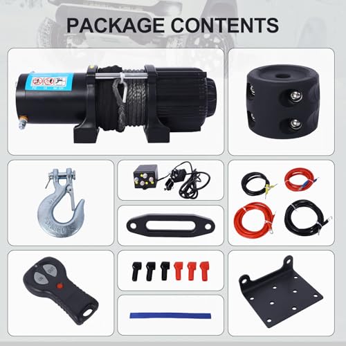 Winche Eléctrico 12V 3500lb para ATV/UTV miniatura 3