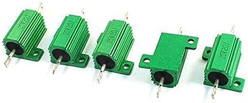 Yohii - 5 resistencias de alambre de aluminio para carcasa de plomo (2 ohmios, 25 W)