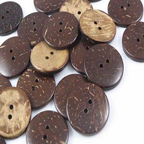 Yaka 100Pc New Thick Coconut Shell 2 Holes Button Craft/Sewing/Hot Products #TOP7