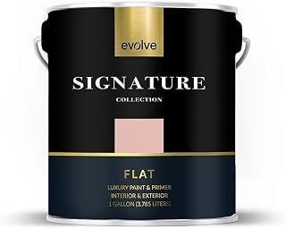 EVOLVE Signature Collection Luxury Interior Paint & Primer, Flat Sheen (Dusky Pink), 1 Gallon – Premium One-Coat Coverage, Low VOC, Low Odor, Washable Finish for Walls, Ceilings & Trim