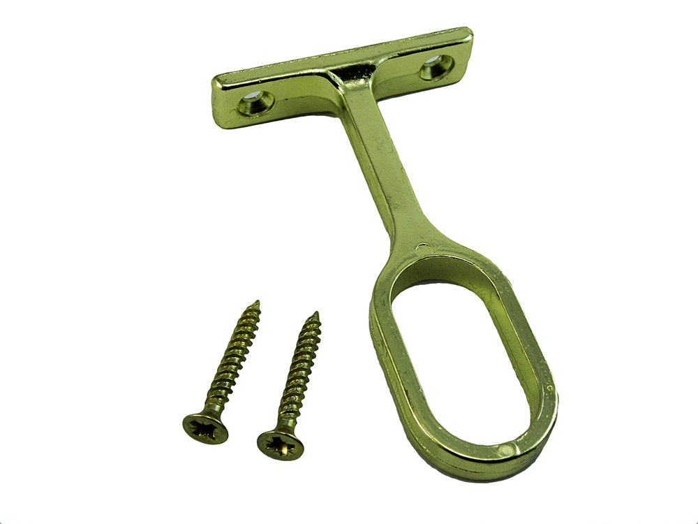 Onestopdiy.com 2 X Centre Supports For Wardrobe Oval Rail Rod Eb Brassed And Screws