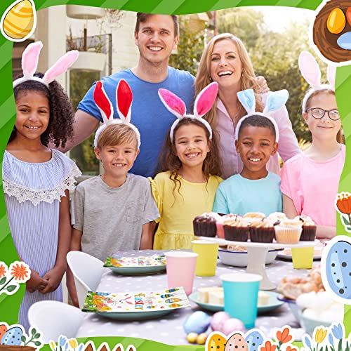 100 Pcs Easter Spring Napkins Bunny Disposable Luncheons Dinners Guest Paper Napkins Egg Design 3 Ply Bathroom Kitchen Napkin Tableware Supplies Colorful Eggs Bunny Party Napkins Supplies #TOP5