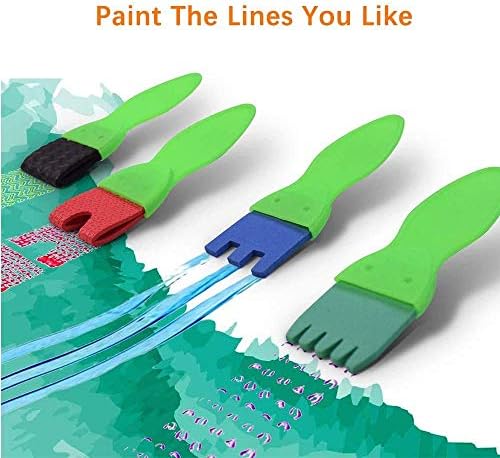 Hanmulee Sponge Paint Brushes Kits, 43 Pcs Kids Painting Brushes Drawing Tools Kits, Children Early DIY Learning Paint Sets for Kids Arts and Crafts for Toddlers