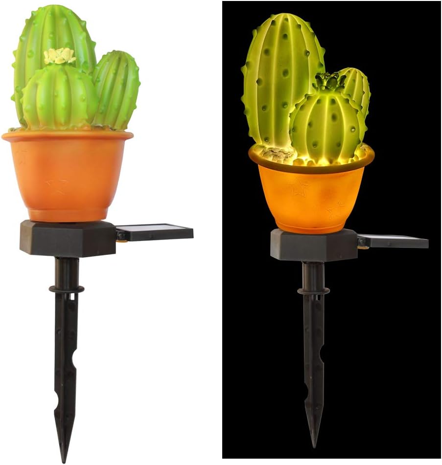 chislim Solar Lights Outdoor Decorative,Creative Cactus Pineapple Stake Waterproof Landscape Lights,Landscape Lighting for Garden Patio Lawn Yard (Cactus B-2 Pack)