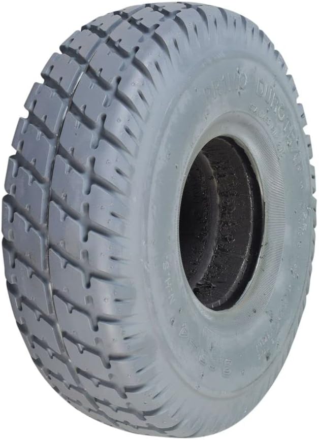 AlveyTech 3.00-4 (10"x3", 260X85) Foam-Filled Mobility Tire with Durotrap C9210 Tread (2-5/8" Bead Width) - Replacement Scooter Flat-Free Tires for Electric Scooters, Non-Marking Gray (TIRSOLI1020)