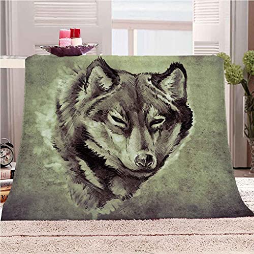 Couverture flanelle loup plaid lit microfibre douce 150X200Cm - 2
