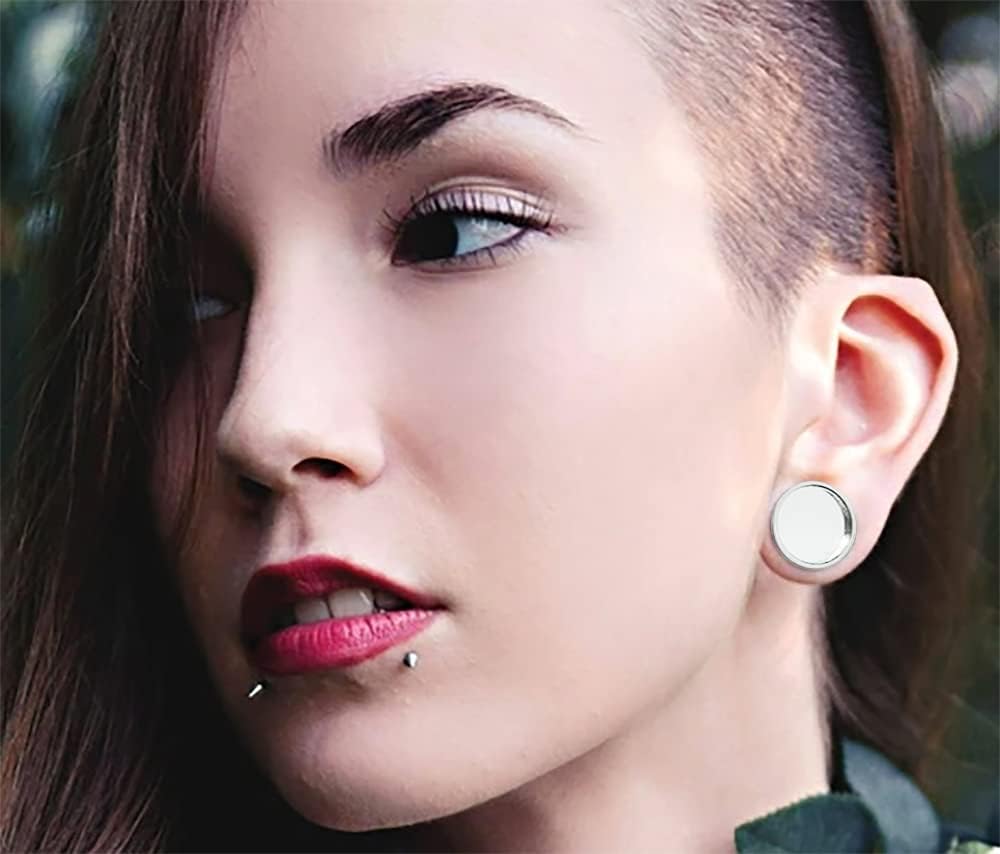 Real Mirror 316L Surgical Steel Flesh Tunnel Ear Gauge Body Piercing Jewelry