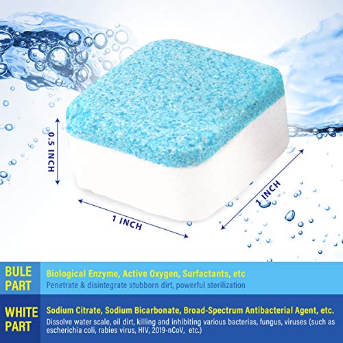 Hiwill Washing Machine Cleaner Effervescent Tablets, 32 Solid Deep Cleaning Tablet, Triple Decontamination Natural Biological Formula, for All Machines Including HE, No More Stinky Grimy Washer - Thumbnail 4