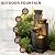 Pivotify 38.2" Tall Water Fountain Outdoor Garden,4 Tiers Modern Cascading Bowls and Stacked Stones Indoor Fountains with LED Lights for Garden, Patio, Deck, Porch, Backyard and Home Art Decor(Grey)