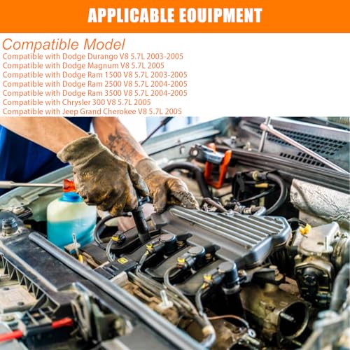 8PCS UF378 Ignition Coils 56028394AD 16PCS Iridium Spark Plugs and 8PCS Spark Plug Wires Set Compatible with Dodge Durango Magnum Ram 1500 2500 3500 V8 5.7L 2003 2004 2005 by BErzo - Image 5