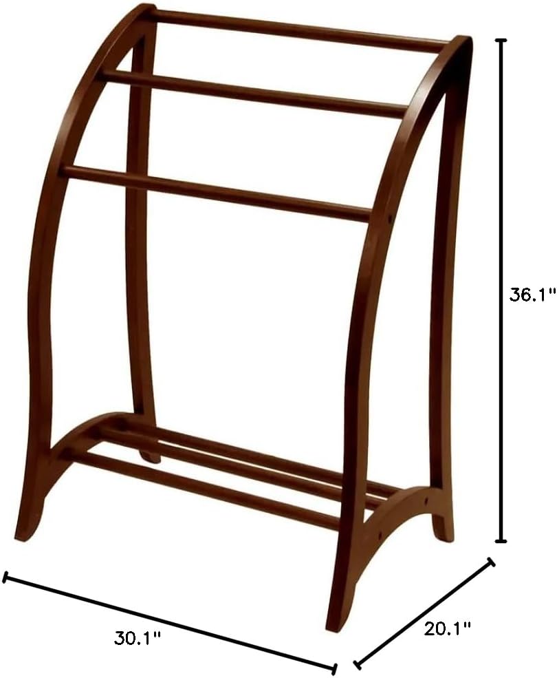Racks Free Standing Wood, Contemporary Walnut Rustic Simple Traditional Three Bar Scroll Rack & E-Book