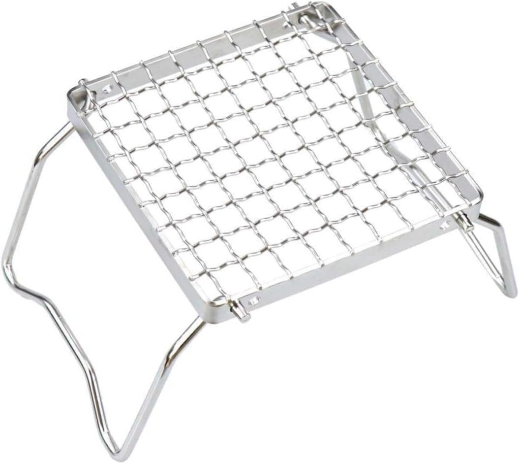 DOITOOL Stainless Steel Camping Grill Rack Folding Outdoor Barbecue Fire Pit Grill Portable Picnic Bbq Cooking for Hiking and Campfire Cooking