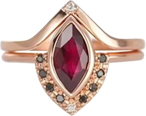 Multi-Stone Choose Diamonds - Anillos naturales para mujer tamaños que tienen que ver con negro muchos anillos simples de dos piezas con