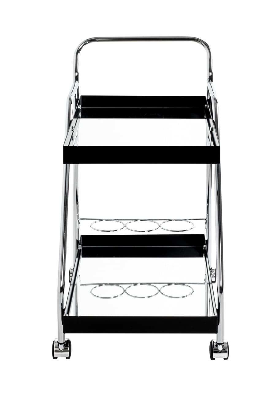 Haku möbel 89553 chariot de service pour desserte chromé/noir 60 x 40 x 72 cm pas cher