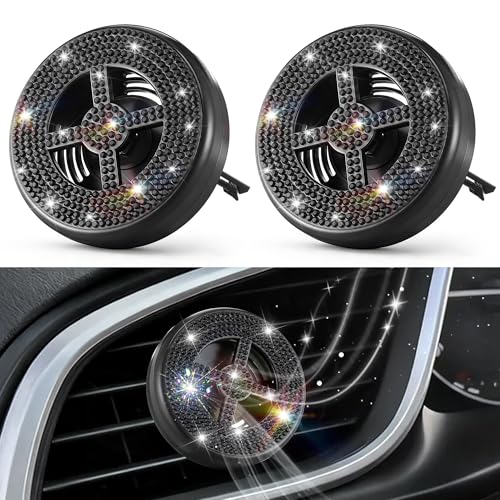 Image of 2 Pack Car Scent Holders Compatible with Bath & Body Works Refills | Car Fragrance Holder, Air Freshener Vent or Visor Clip, Refillable Diffuser, Easy-Open, Refills Not Included, Diamond Black
