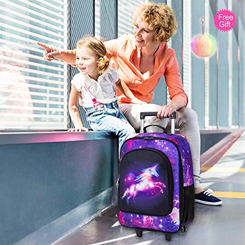 Kids Suitcase For Girls, Cute Unicorn Rolling Wheels Luggage For Toddler, Children Travel Carry On Suitcase #TOP1