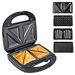 Belaco Sandwich Maker 4 in 1 Sandwich Toaster panini maker Machine Non-Stick Easy Clean triangle waffle maker and shell detachable plate Non-Stick Coating Plate skid resistant feet