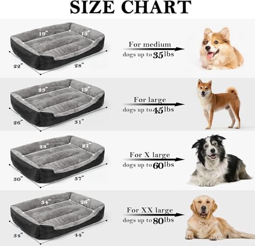 DogBaby Dog Bed, Orthopedic Dog Beds for Medium Large Dogs, Washable Dog Bed Comfortable and Breathable Dog Bed Medium, Soft Cotton Large Dog Couch Pet Bed with Sides - Image 6