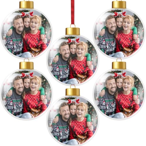 Personalisierte Weihnachtskugeln Foto, 6pcs Weihnachtskugeln Selbst...