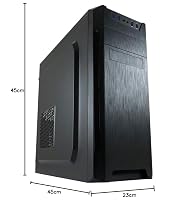 LC-POWER LC-7040B Midi-Tower Gehäuse | ATX, Micro-ATX & Mini-ITX | 360 mm GPU Support | 145 mm CPU-Kühler | USB 3.2 & USB 2.0 | Schwarz mit gebürsteter Aluminiumfront – Ansicht 6