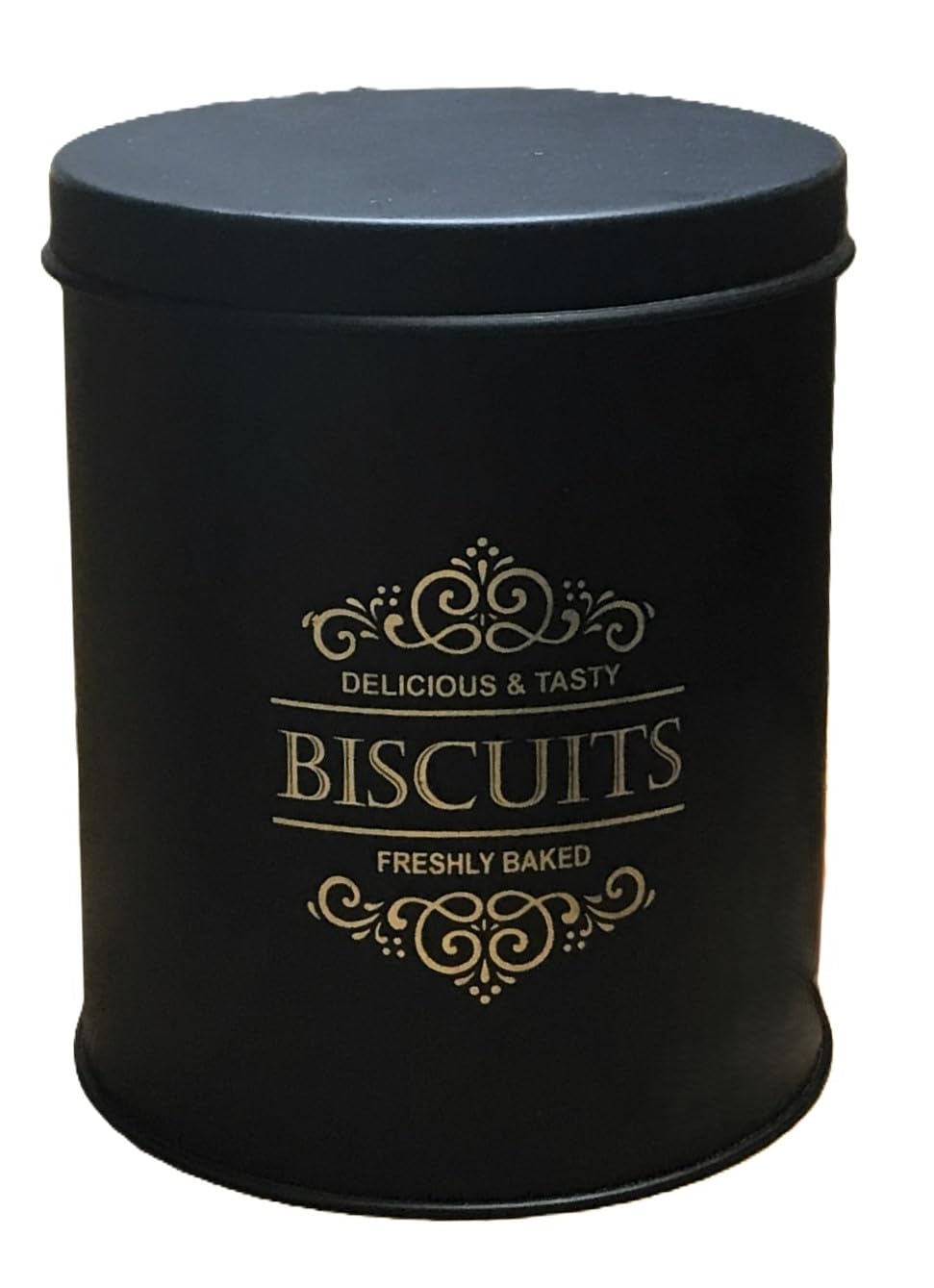 Nobel - Vintage Black Square Canisters with Lid - Bread, Biscuits, Pasta, Tea Sugar Coffee - 15 cm (L) x 15 cm (W) x 16 cm (H) - 1 count
