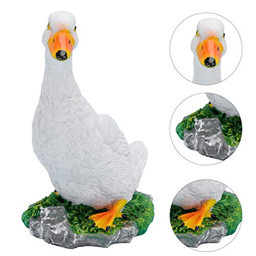 Yarnow Garden Duck Figurine Ornament Resin Ducks Statue Rockery Fountain Landscaping Prop Animal Sculptures Outdoor Statue Decoration(White) #TOP2
