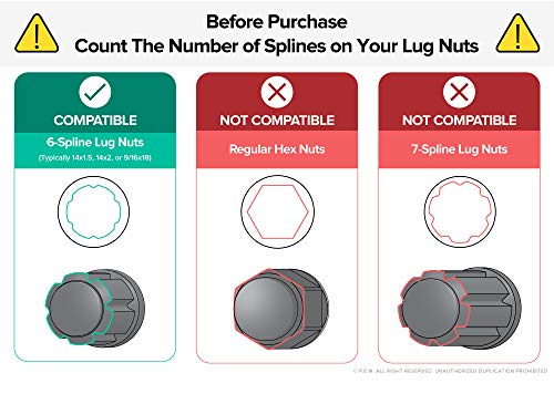 Image of StanceMagic Large 6 Spline Lug Nut Socket Key, 20.6mm ID, Black 1pc