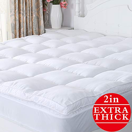 Naluka Mattress Topper Twin Size 2inch Thick Pillow top Mattress Cover Down Alternative